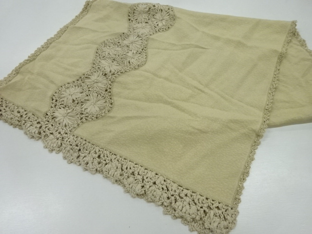 リボン刺繍花立涌模様ショール